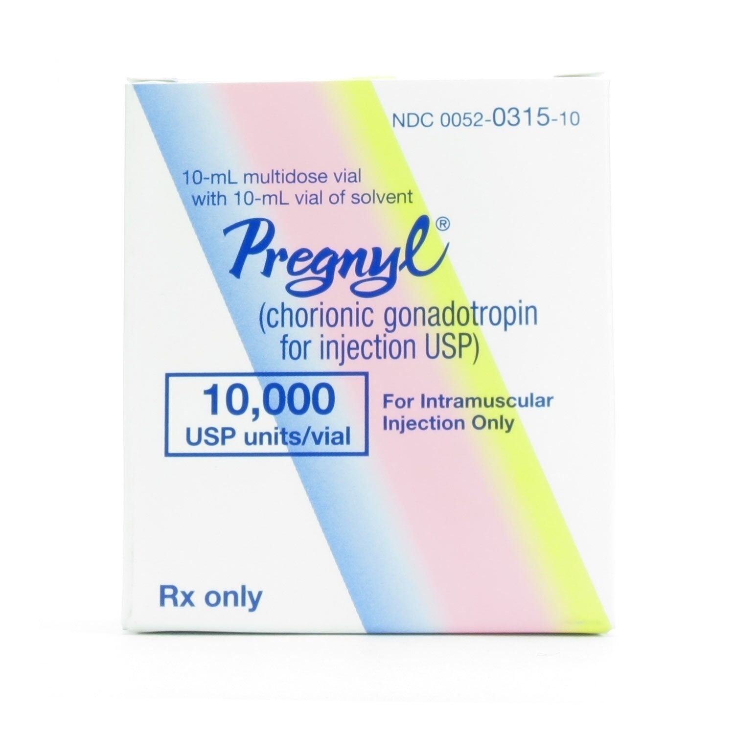 Pregnyl Human Chorionic Gonadotropin, Powder with Diluent, 10,000 units
