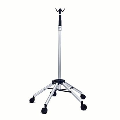 IV Stand, Collapsible, Lightweight, Plastic Base, 2-Hook, 5-Leg, up to 74", Twist-Lock, Each
