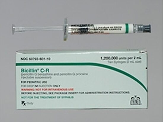 Bicillin CR 12mmu 21G x 1 12 2mL 10 SyringesTray