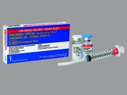 Thrombin-JMI® Spray Kit, 5,000U/Vial, No Preservative Topical with 5mL Diluent, Spray Syringe, Each, Spray Syringe, Each