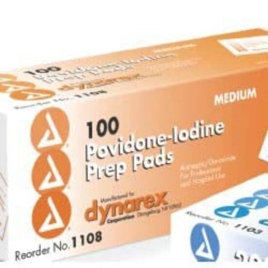 Povidone Iodine Prep Pads Medium 100Box