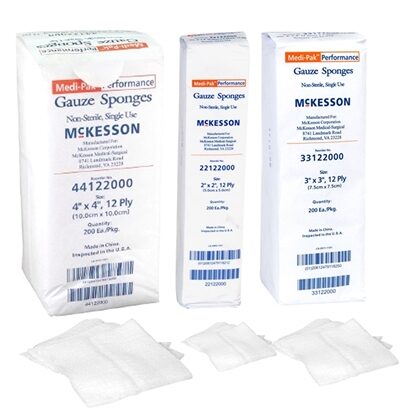 McKesson Gauze Sponge Non Sterile, 200/Package
