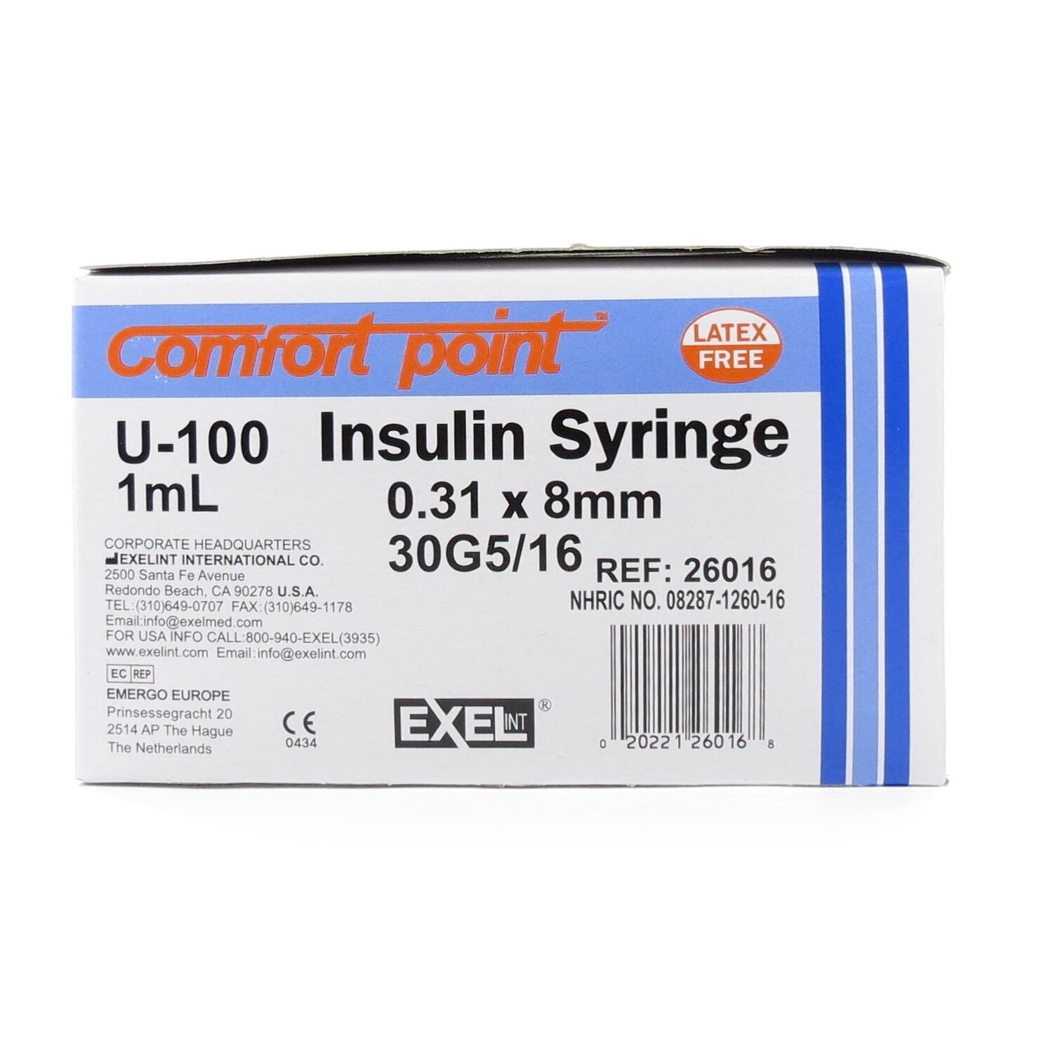 Comfort Point™ Insulin Syringe With Needle, 100/Box | McGuff