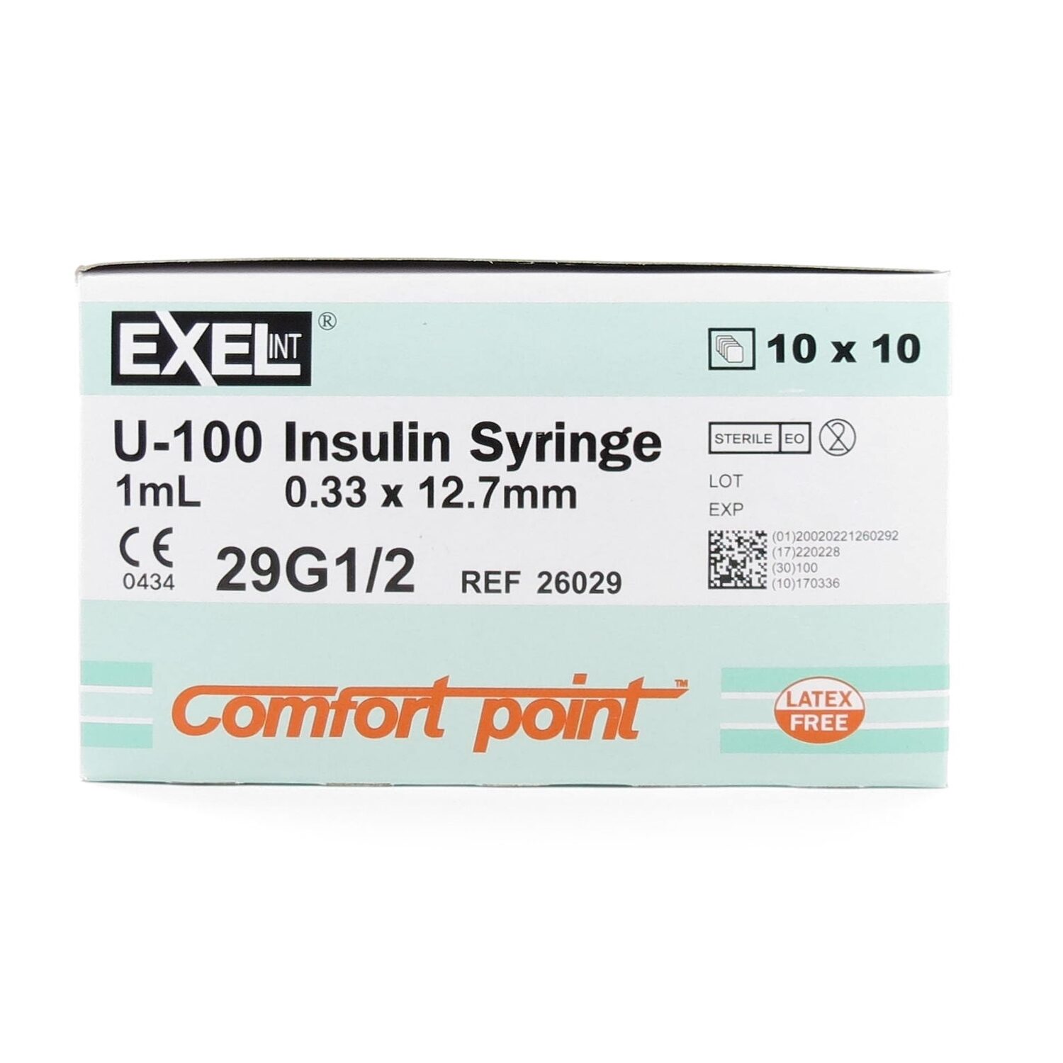 Comfort Point™ Insulin Syringe With Needle, 100/Box | McGuff