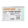 1cc Insulin Syringe 29G x 12 Exel Comfort Point  100Box