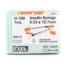 1cc Insulin Syringe 29G x 12 Exel Comfort Point  100Box