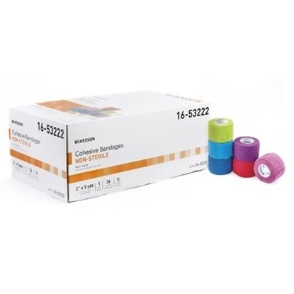 Bandage, Cohesive 2'' x 5 yards, Self-Adherent, Latex-Free, Multi-Color, 36/Box