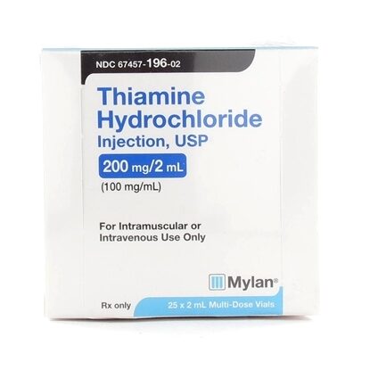 Thiamine HCl, B-1, 100mg/mL, MDV, 2mL Vial