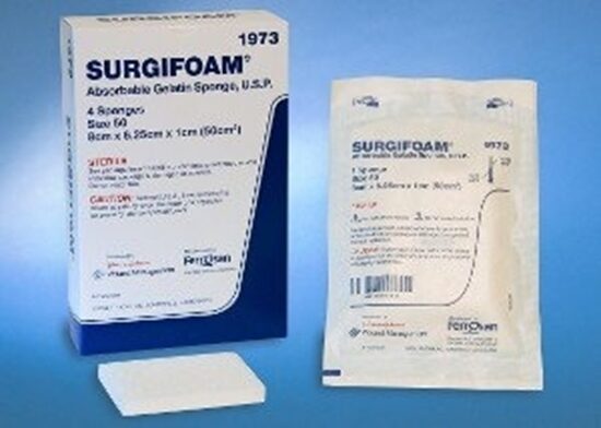 Sponge Sterile Gelatin Absorbent Size 7mm 2x6cm Gelfoam12Box