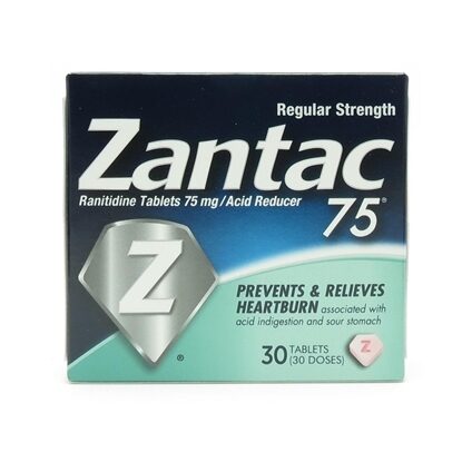 Zantac® 75, 75mg, 30 Tablets/Bottle