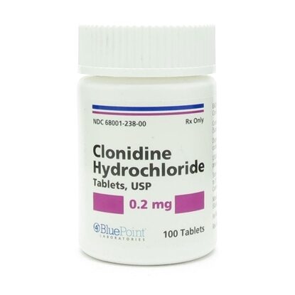 Clonidine HCl, 0.2mg, 100 Tablets/Bottle