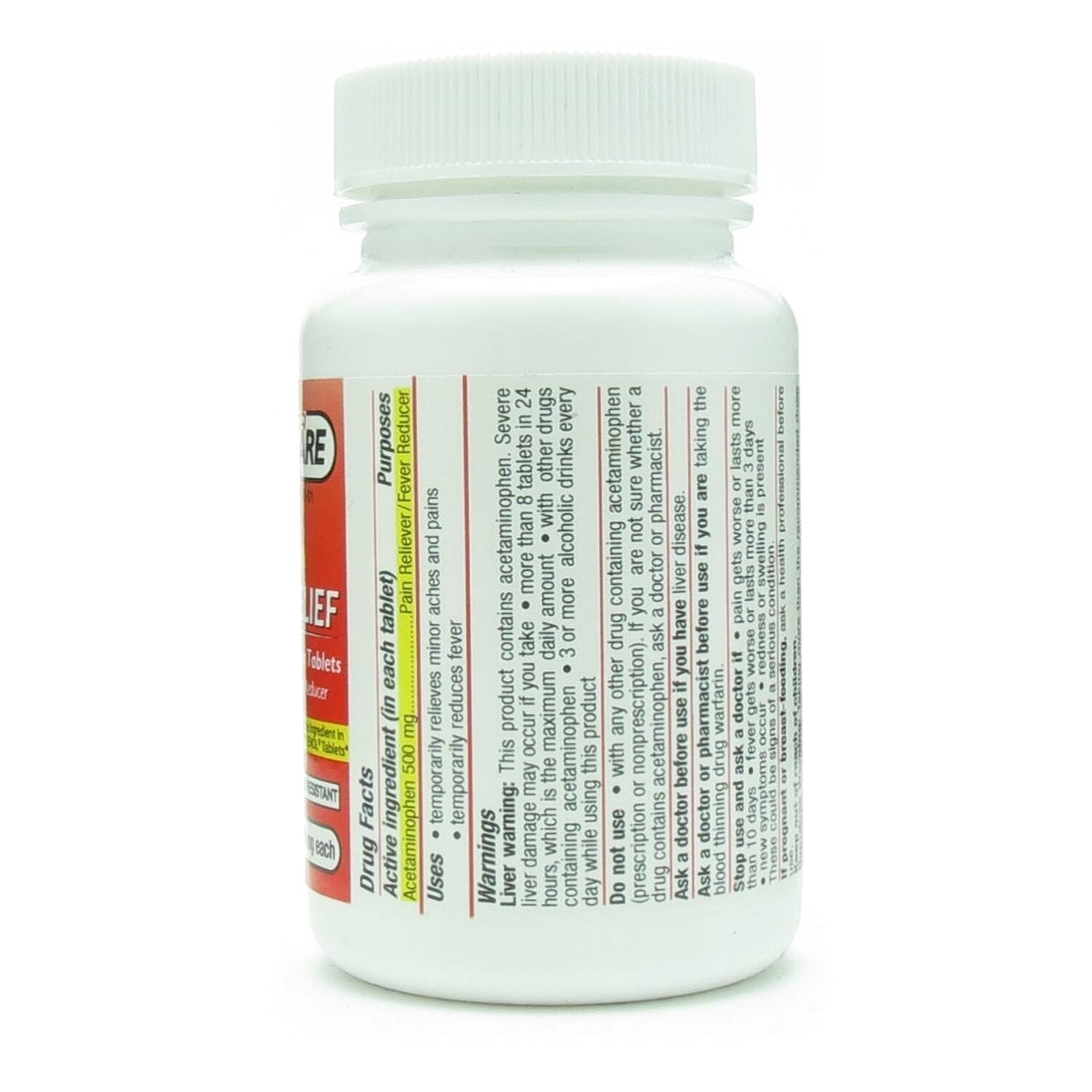 Acetaminophen, 500mg, 100 Tablets/Bottle McGuff