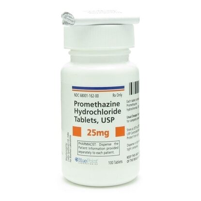 Promethazine HCl, 25mg, 100 Tablets/Bottle