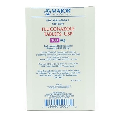 Fluconazole, 100mg Unit-dose Tablets, 100/Bottle