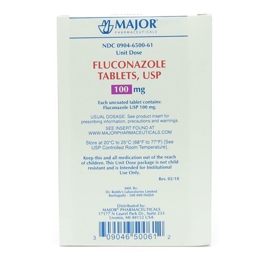 Fluconazole 100mg Unitdose Tablets 100Bottle