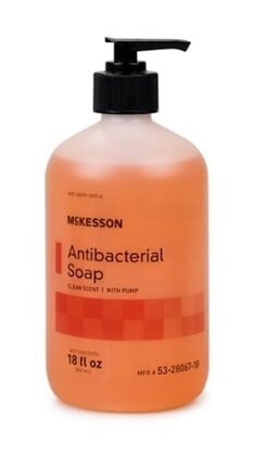 Soap, Antimicrobial MediPak, 0.13% Benzethonium Chloride with pump, Orange Scent, 18 Ounce, Each