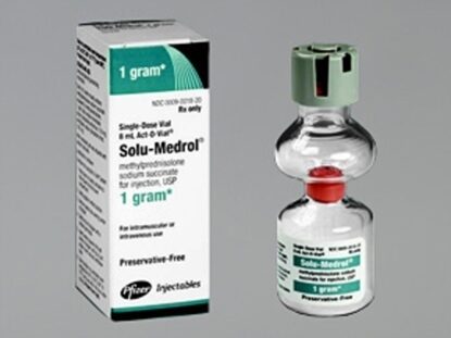 Solu-Medrol® (Methylprednisolone Sodium Succinate), Add-O-Vial, 1gm/Vial, SDV, Vial