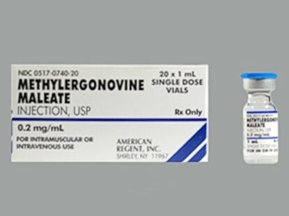 Methylergonovine Maleate, 0.2mg/mL, 1mL, 20 Vials/Tray, Refrigerated