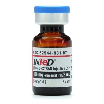 Infed®, (Iron Dextran IV/IM), 50mg/mL, SDV, 2mL/Vial