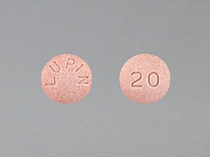 Lisinopril, 20mg, 100 Tablets/Bottle