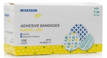 Kids Spot Bandages Round 7/8", 100/Box