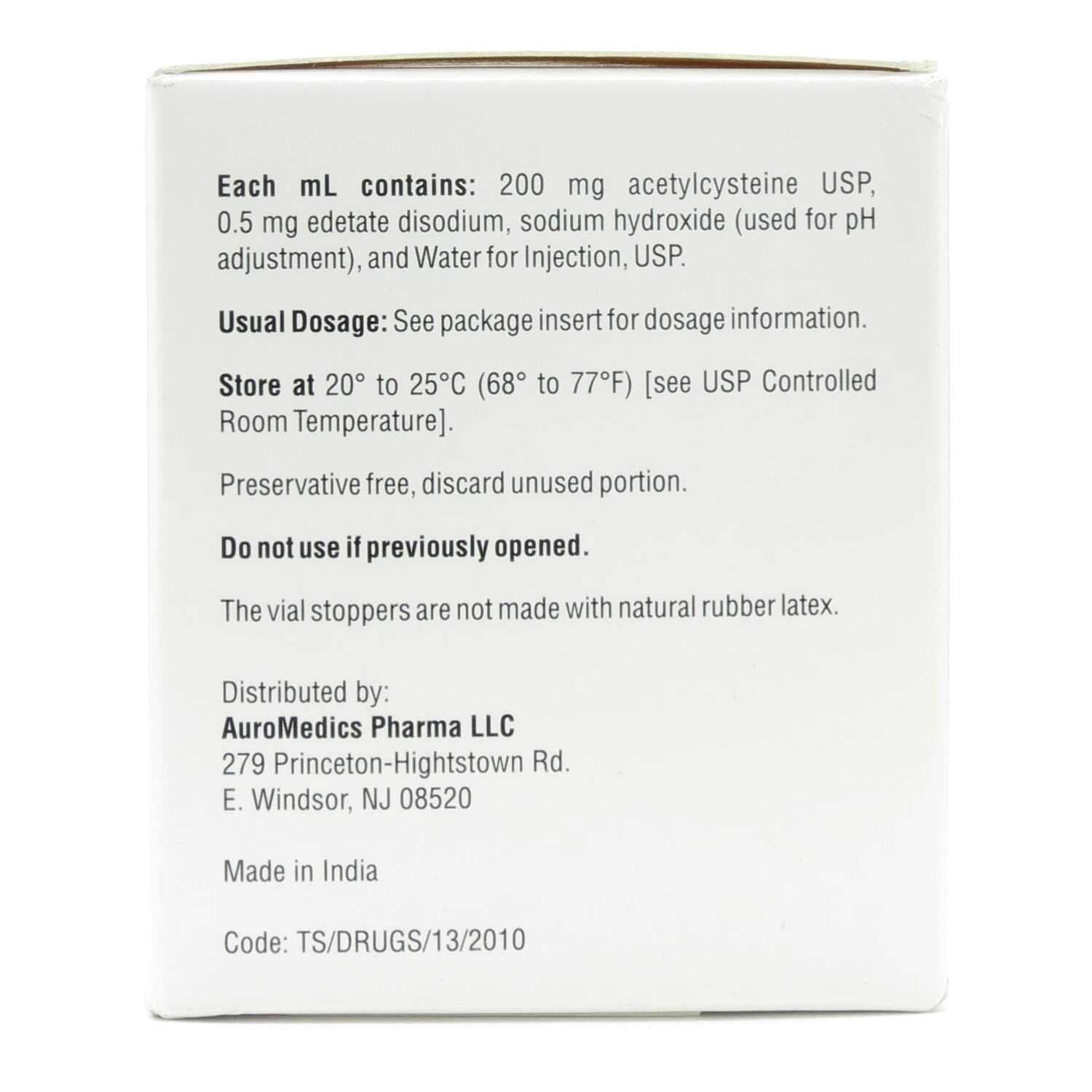 Acetylcysteine Injection 200 mg/mL, Single Dose Vial 30 mL | McGuff