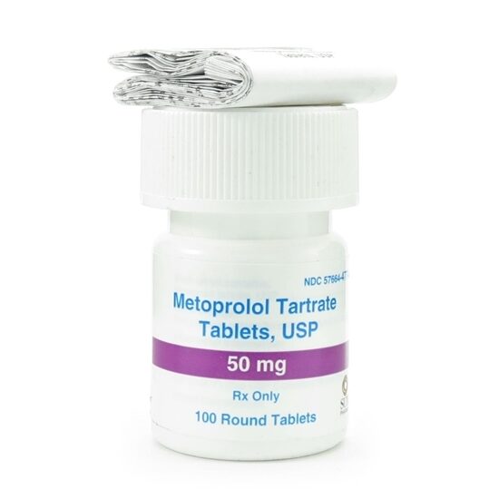 Metoprolol Tartrate  50mg 100 TabletsBottle