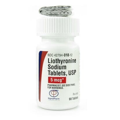 Liothyronine Sodium, 5mcg Tablets, 90/Bottle (Generic for Cytomel)
