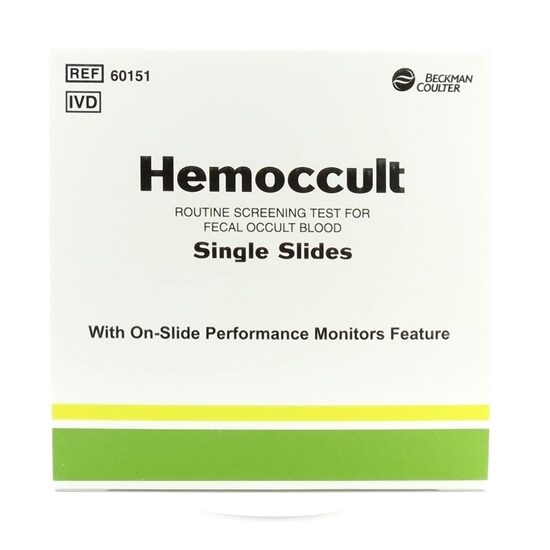 Hemoccult with 100 Single Slides 100 Applicators and Two 15mL Bottles of Hemoccult Developer Box
