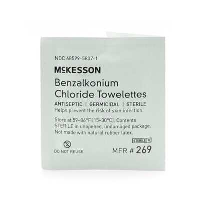Benzalkonium Chloride, (Bzk) Towelette, Medi-Pak™, 100/Box