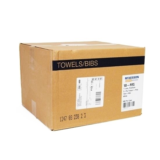 Pillow Towel 3Ply 13 12 x 18 PolyBack White  500Case
