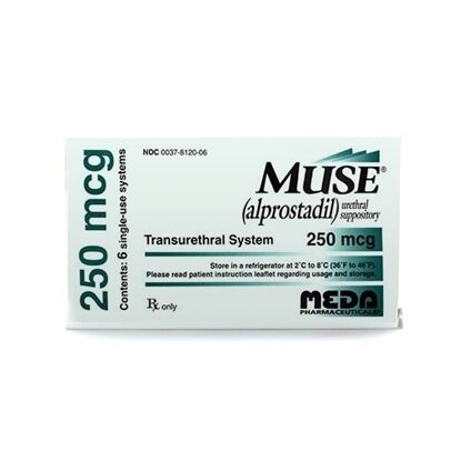 Muse® (Alprostadil), 250mcg, Suppositories, 6/Box