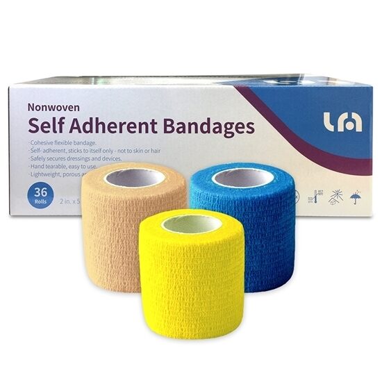 SelfCohesiveAdherent Bandage Wrap LatexFree 2 x 5ydsRoll 36rollsbox