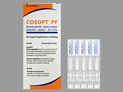 Cosopt PF Dorzolamide HCl - Timolol Maleate Opthalmic Solution, 60/Box