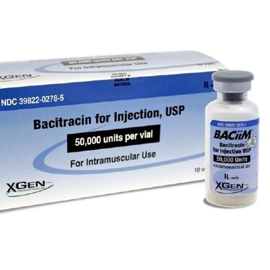 Bacitracin Injection Powder 50mu MDV 10 vialsTray Refrigerated