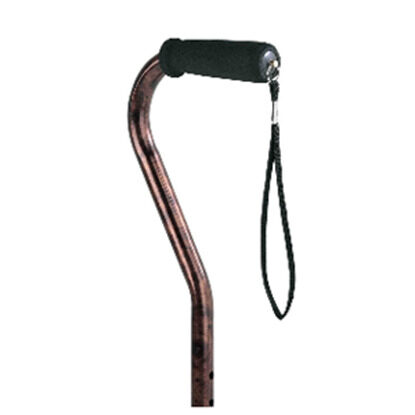 Cane, Designer Walking, Bronze Offset, Adjustable 31"-40", Cushioned Grip, Each