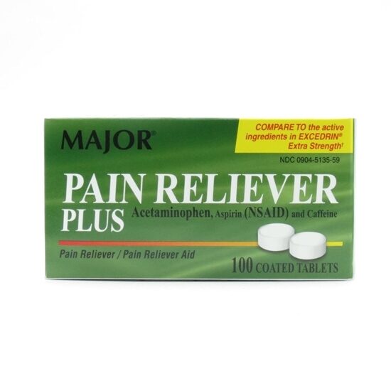 Pain Reliever Plus  Generic Excedrin   Tablets  100Bottle