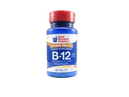 Vitamin B-12, Cyanocobalamin, 1,000mcg Tablets, 60/Bottle