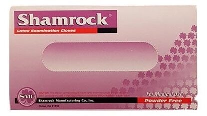 Gloves, Exam, Latex, Powder-free, Shamrock, 100/Box