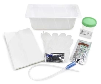 Urethral Catheter Tray, 14 French, Plastic, w/Gloves, Drape, Lube, PVP Swabstix, 20/Case