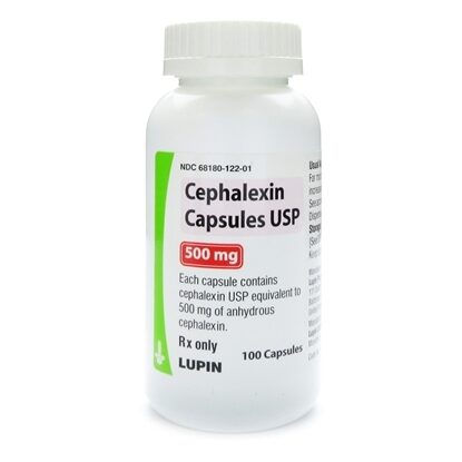 Cephalexin, 500mg, 100 Capsules/Bottle