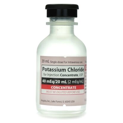Potassium Chloride, 2mEq/mL, SDV, Preservative Free, 20mL Vial