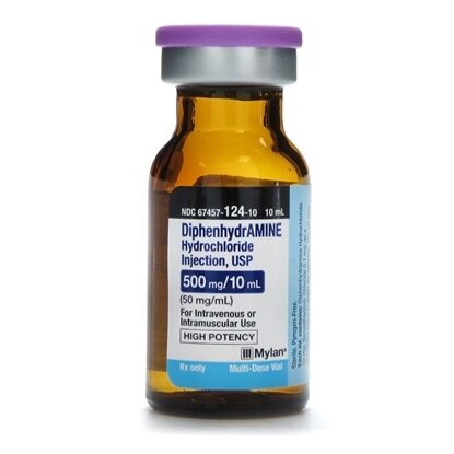 Diphenhydramine HCl, 50mg/mL, MDV, 10mL Vial