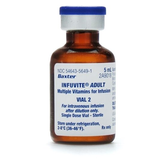 Infuvite Adult Multivitamin Injection 5 Dose Box 2 VialsDose 10 vialsBox Refrigerated