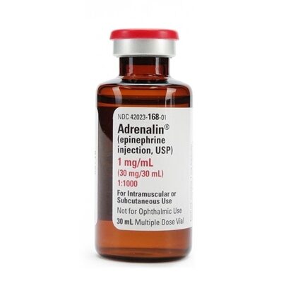 Adrenalin Chloride (Epinephrine), 1:1000, 1mg/mL MDV,  30mL
