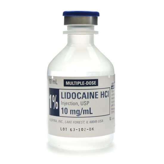 1% Lidocaine HCl Injection 10 mg/mL, Fliptop Multiple Dose Vial 50 mL, Each