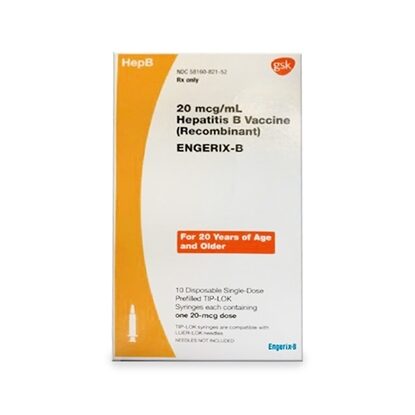 Engerix-B Hepatitis B Vaccine Adult 20 mcg/mL, Prefilled Syringe 1 mL, Each