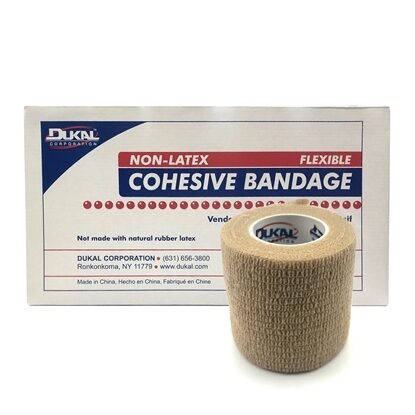 Bandage, Cohesive 2'' x 5 yards, Self-Adherent Latex Free, Tan