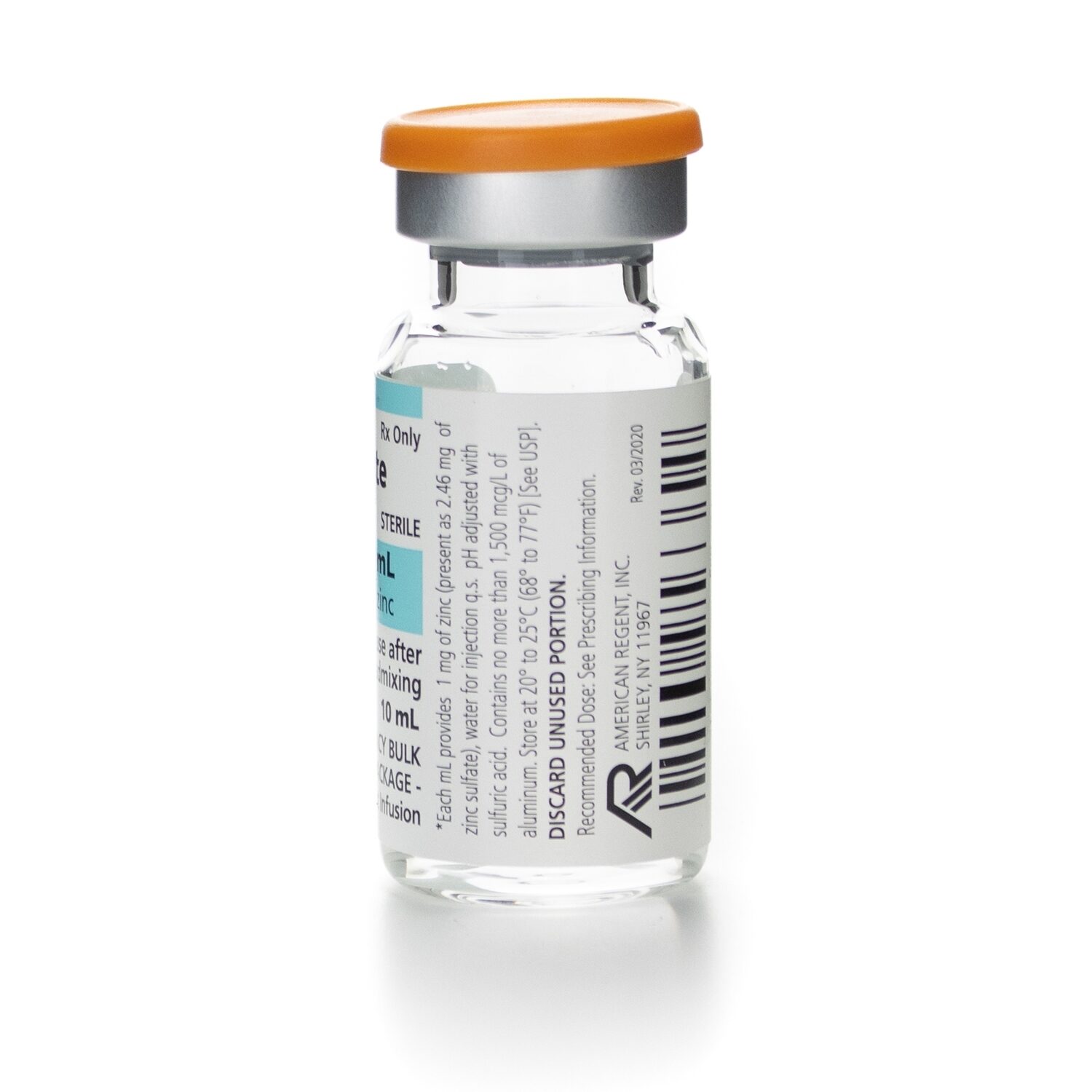 Zinc Sulfate Injection 1mg/mL, Single Dose Vial 10 mL, Each McGuff