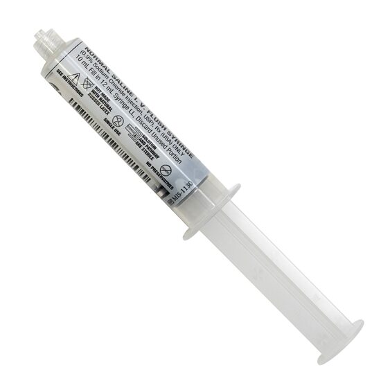 Sodium Chloride Flush Syringe 9mgmL Needleless 10mL 60 SyringesBox